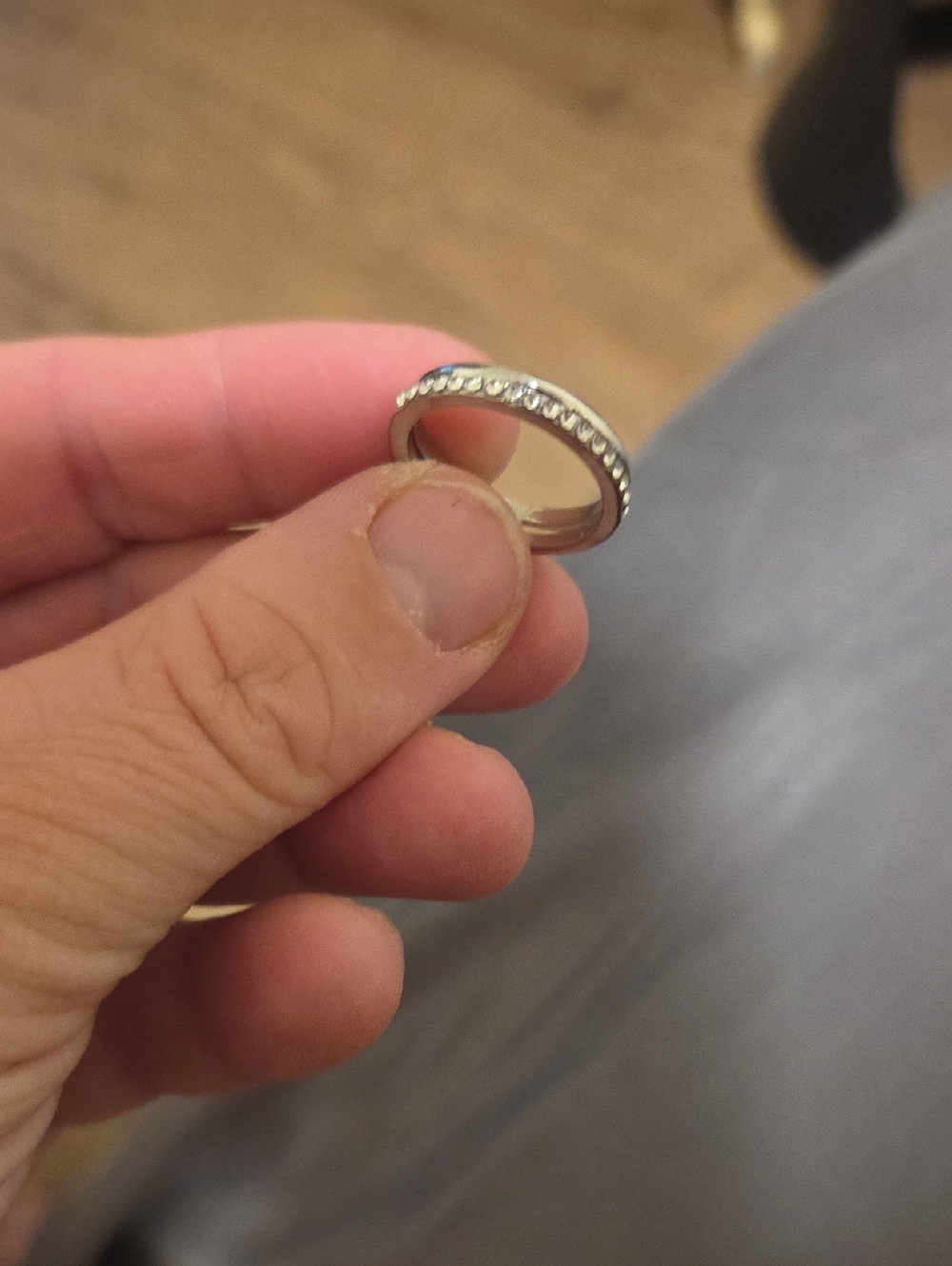 Vintage Silver Crystal Band in Clear Sparkle